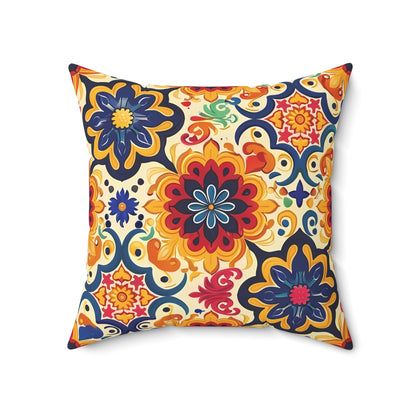Moorish Mosaic Majesty Square Throw Pillow - Spun Polyester - Double-Sided Print - Concealed Zipper - Available in 7 sizes