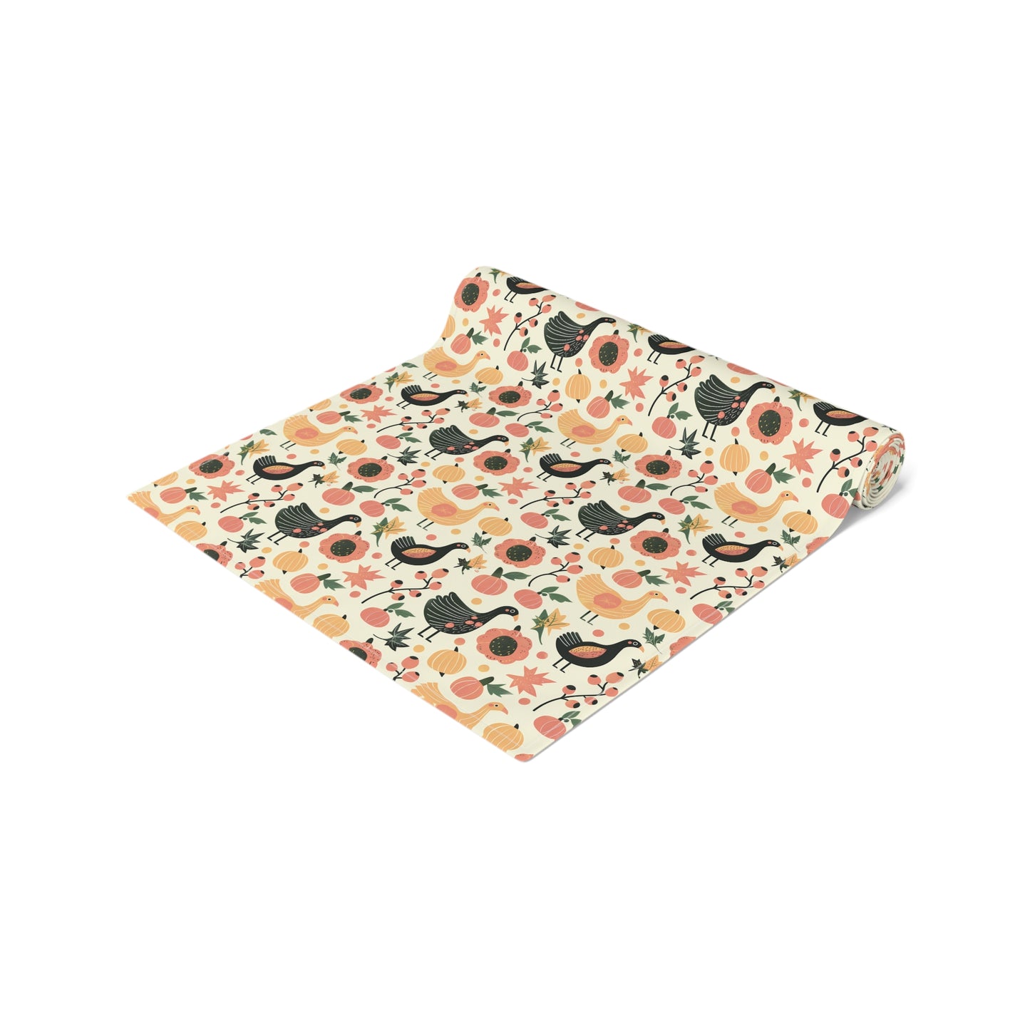 Turkey Trot Harvest Table Runner - Cotton Twill - Available in 2 sizes: 16" x 72" and 16" x 90".
