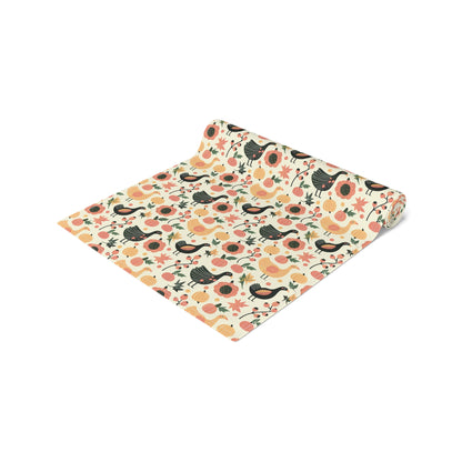 Turkey Trot Harvest Table Runner - Cotton Twill - Available in 2 sizes: 16" x 72" and 16" x 90".