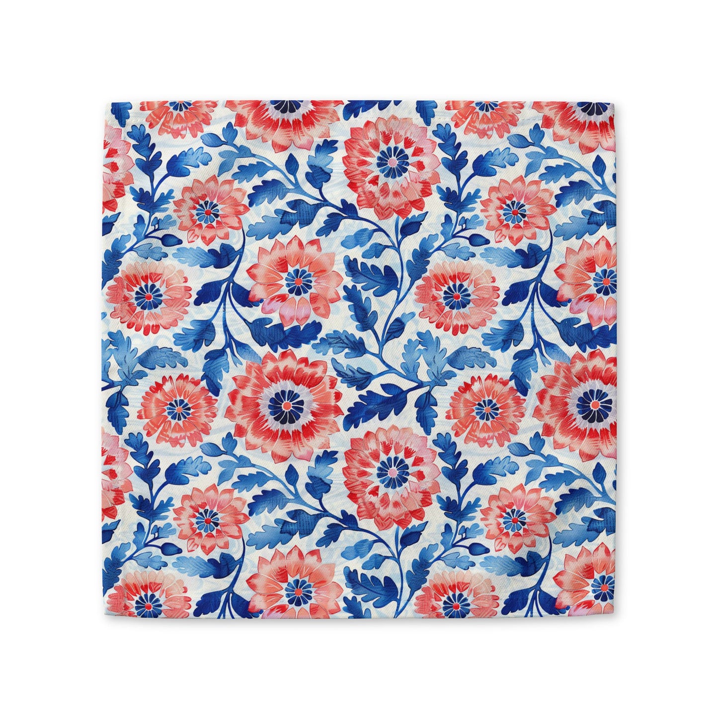 Whimsical Batik Blossoms cotton twill napkin