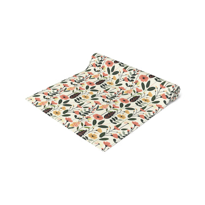 Autumn Bloom Delight Table Runner - Cotton Twill - Available in 2 sizes: 16" x 72" and 16" x 90".
