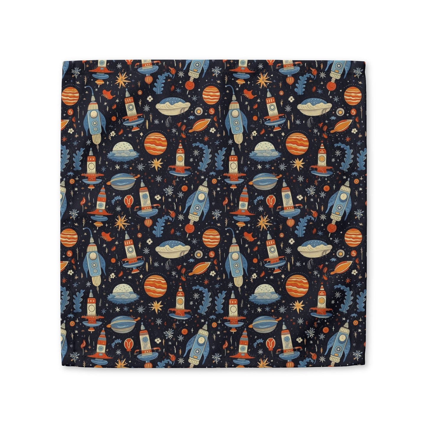 Galactic Space Rocket Romp cotton twill napkin