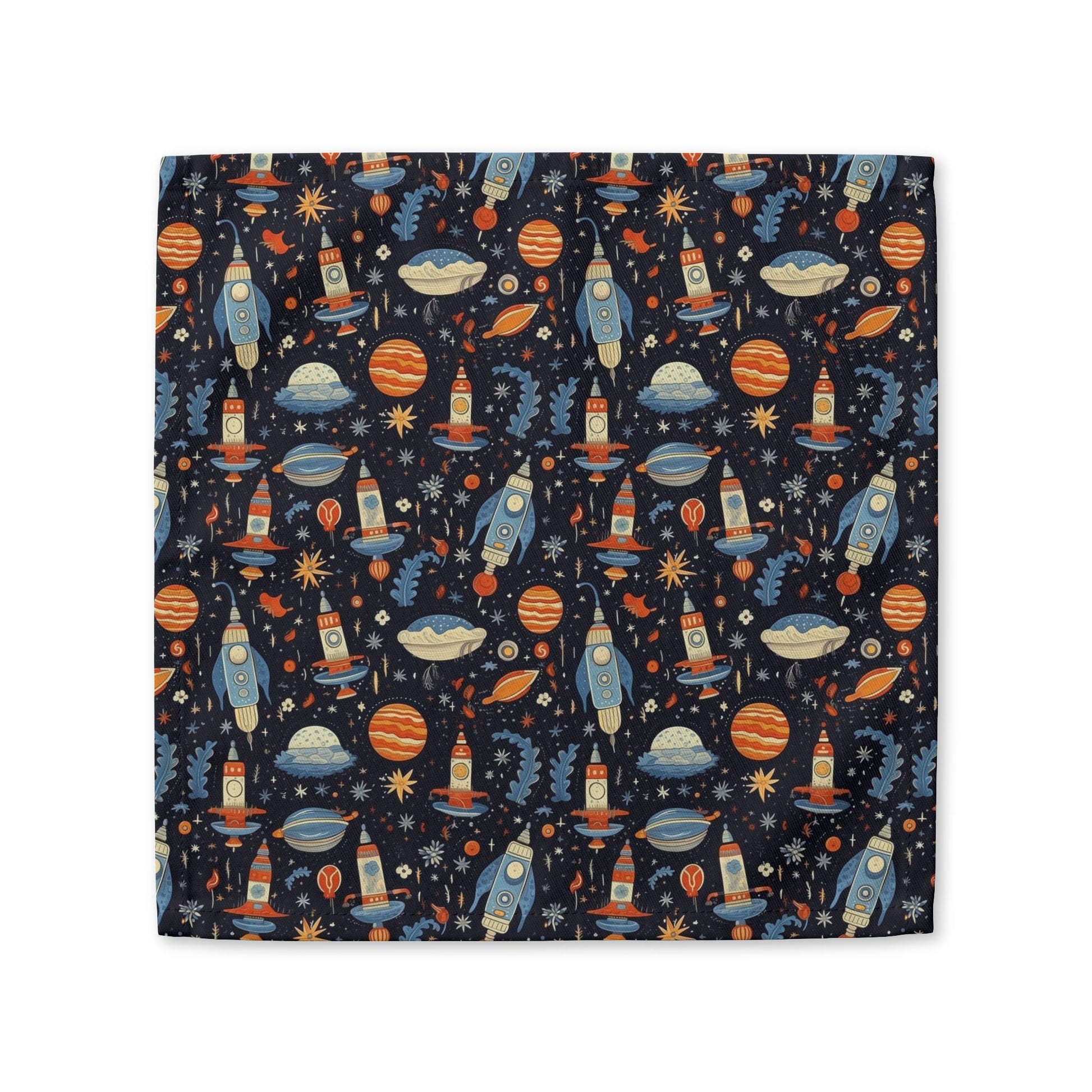Galactic Space Rocket Romp cotton twill napkin