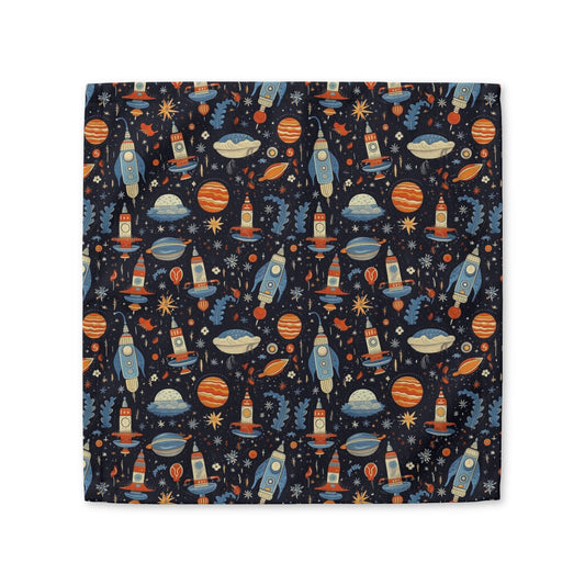 Galactic Space Rocket Romp cotton twill napkin