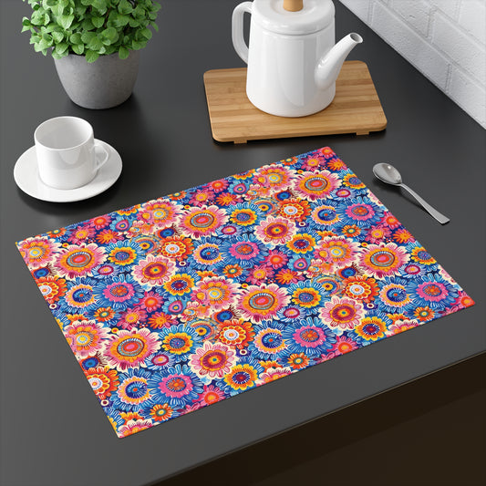 Crayon Blossom Whimsy Placemat - 18" x 14".