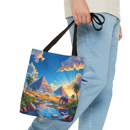Pyramids of Giza Oasis Tote Bag - Ancient Wonders, Natural Serenity - All in One Bag! Available in 3 sizes.