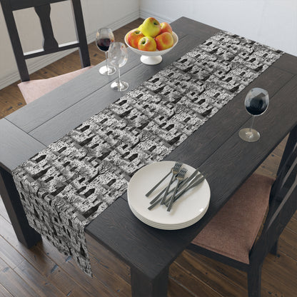 Spooky Gothic Cemetery Chic Halloween Table Runner - Cotton Twill - Available in 2 sizes: 16" x 72" and 16" x 90".
