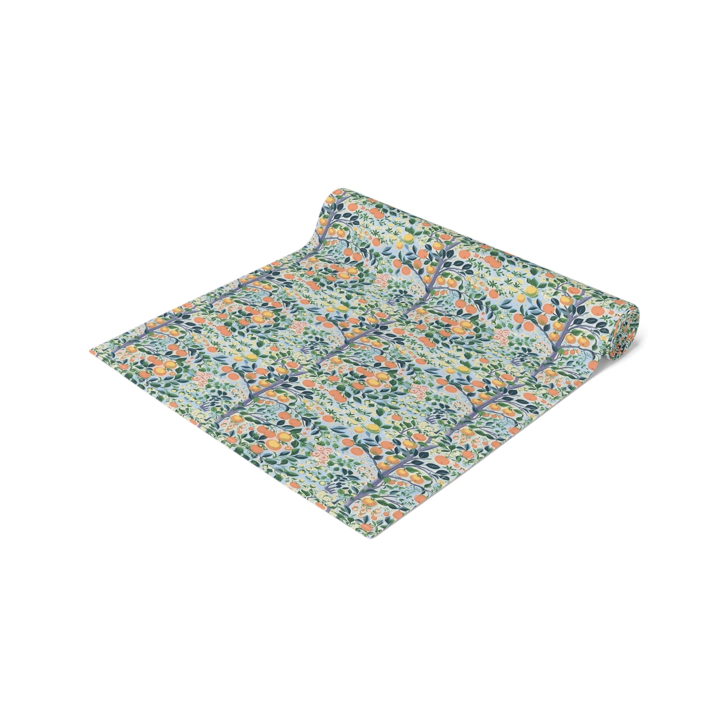 Modern Citrus Tree Table Runner - Cotton Twill - Available in 2 sizes: 16" x 72" and 16" x 90".
