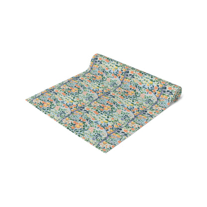 Modern Citrus Tree Table Runner - Cotton Twill - Available in 2 sizes: 16" x 72" and 16" x 90".