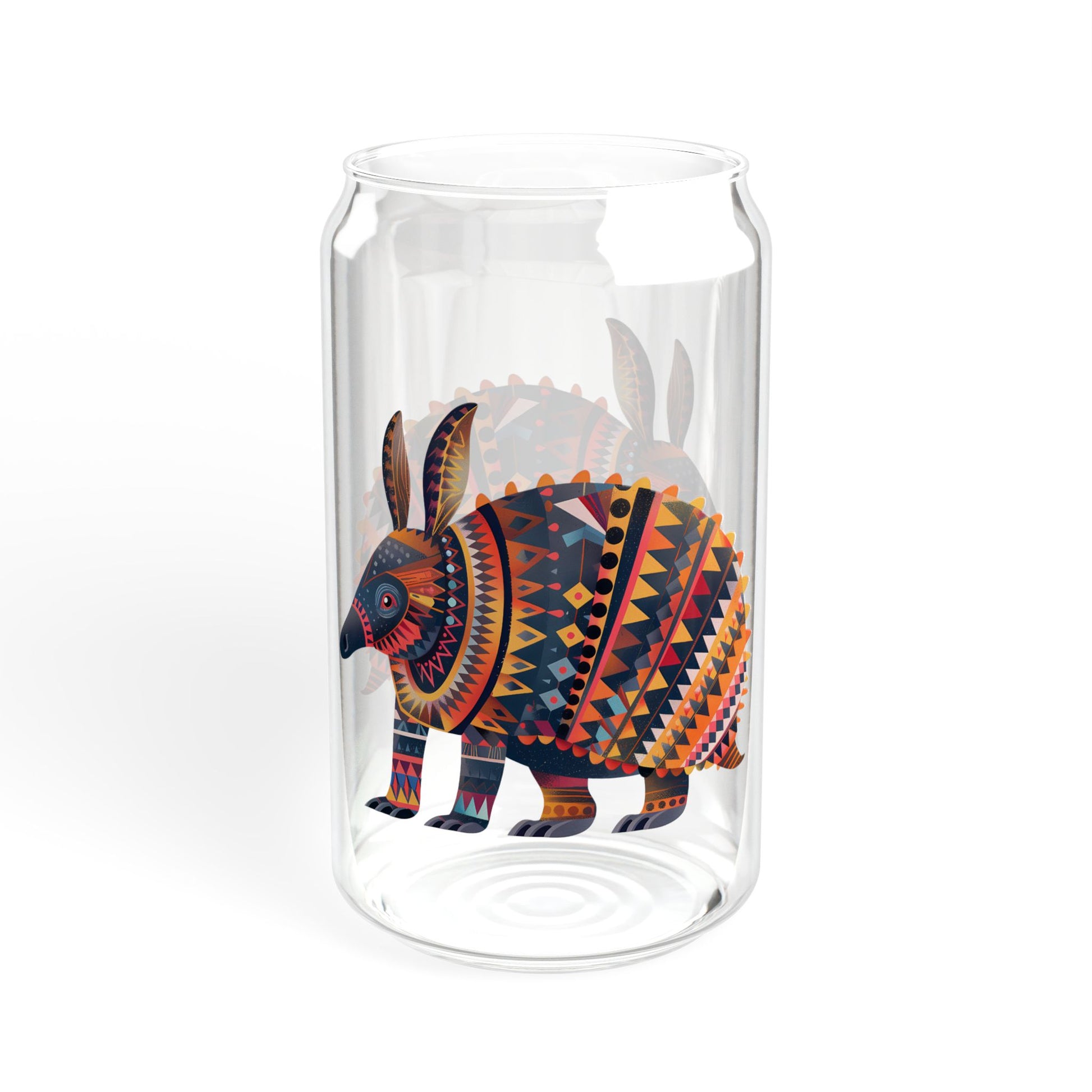 Autumn Armadillo Wanderer Sipper Glass Tumbler - 16 oz - Wander Through the Colors of Fall with Every Sip! From our Spirit of the Wild Collection.