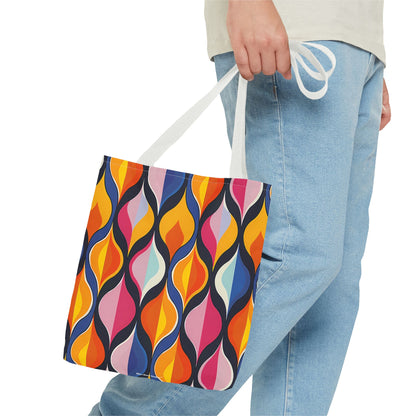 Lattice Dreams Tote Bag - Bring Retro Vibes to Life with Every Step! Available in 3 sizes.lable in 3 sizes.