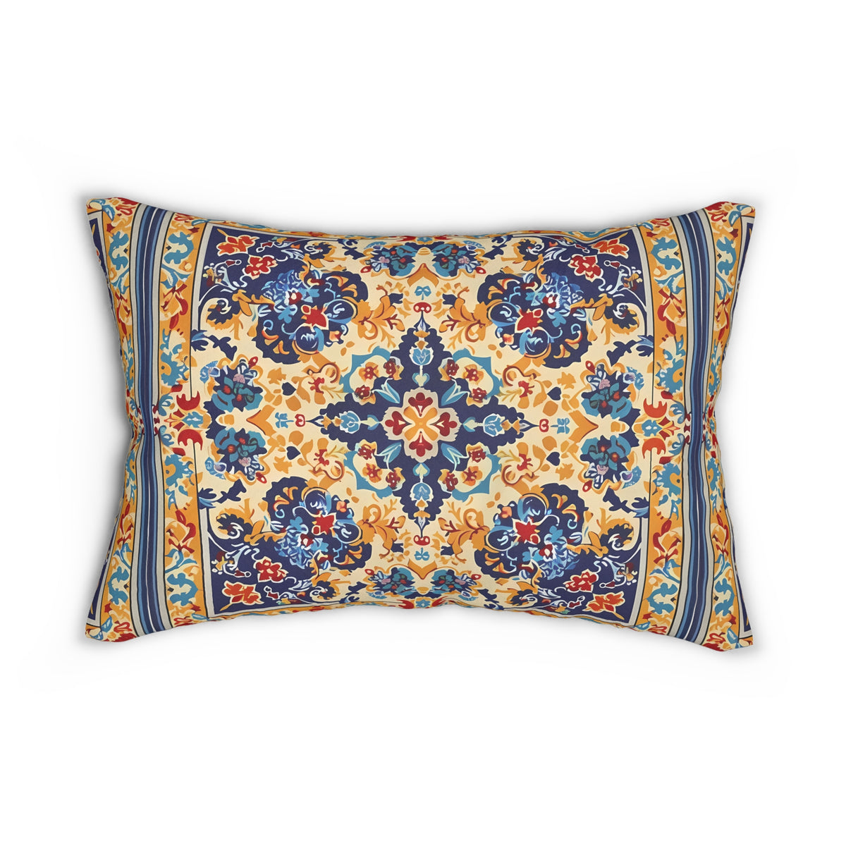 Moorish Elegance Lumbar Pillow - Spun Polyester - Double-Sided Print - Concealed Zipper - 20 x 14