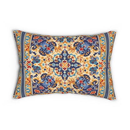 Moorish Elegance Lumbar Pillow - Spun Polyester - Double-Sided Print - Concealed Zipper - 20 x 14