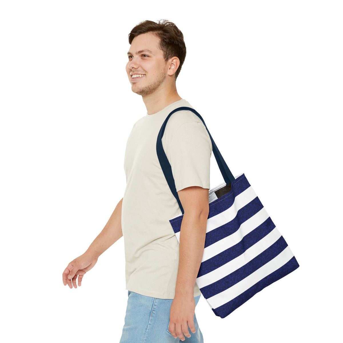 Classic Stripes Celebration Tote Bag — Nautical Canvas Shopper