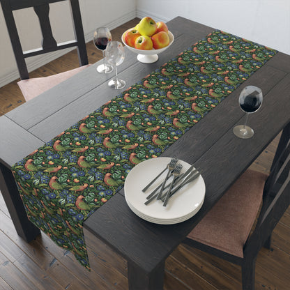 Golden Winged Bird Tapestry Table Runner - Cotton Twill - Available in 2 sizes: 16" x 72" and 16" x 90".