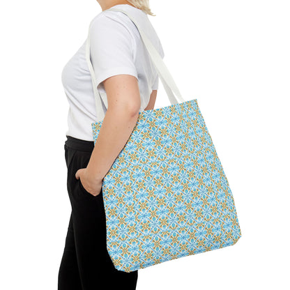 Mediterranean Mosaic Tote Bag - Cool, Calm, Collected - Carry Mediterranean Charm Everywhere! Available in 3 sizes.