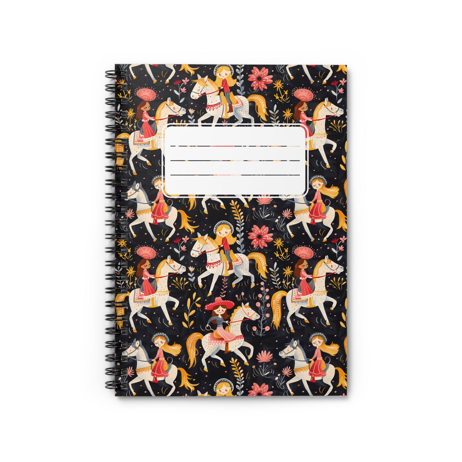 Happy Cowgirl Chic Spiral Notebook - Ruled Line - Saddle Up in Style – Where Fun and Flair Ride Together!