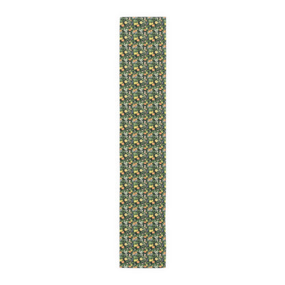 Classic Fruit & Floral Table Runner - Cotton Twill - Available in 2 sizes: 16" x 72" and 16" x 90".