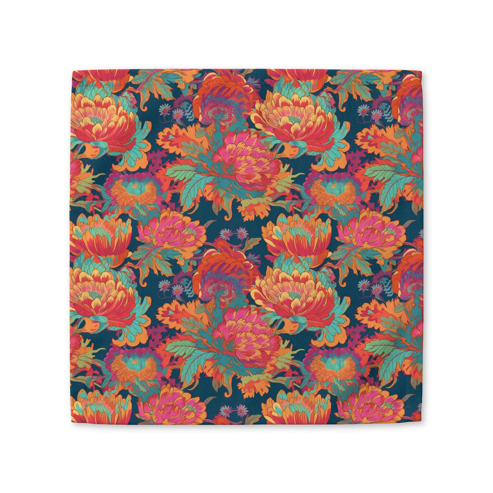 Psychedelic Flower Power cotton twill napkin