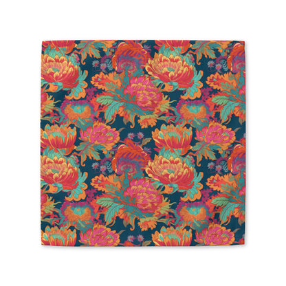 Psychedelic Flower Power cotton twill napkin