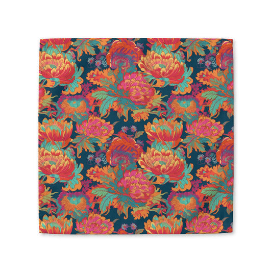 Psychedelic Flower Power cotton twill napkin