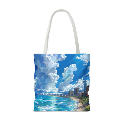 Waikiki Beach Tote Bag - Carry a Slice of Hawaiian Paradise Wherever You Go! Available in 3 sizes.