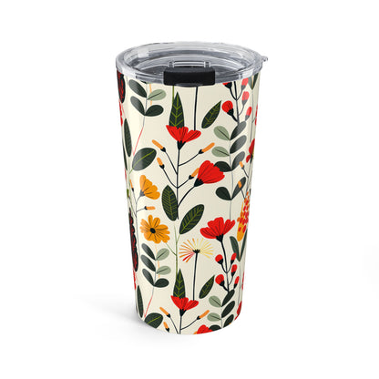 Autumn Bloom Delight Insulated Tumbler - 20 oz. Stainless Steel, Glossy Finish
