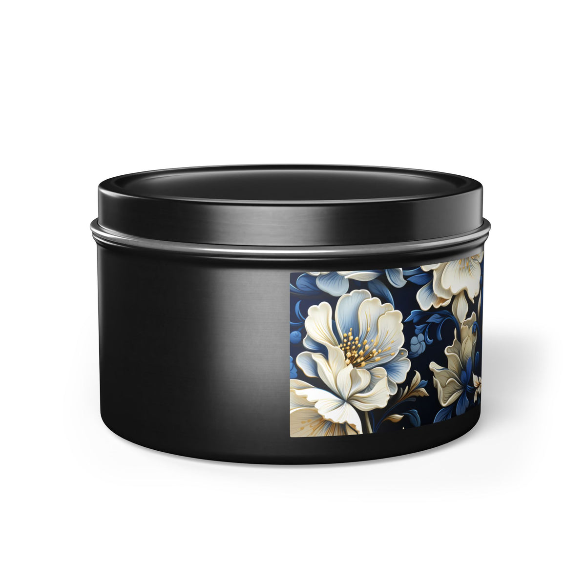 Whitman Floral Tin Candle. A Poet's Garden in a Tin. Available in 2 sizes, 3 finishes, and 5 scents.