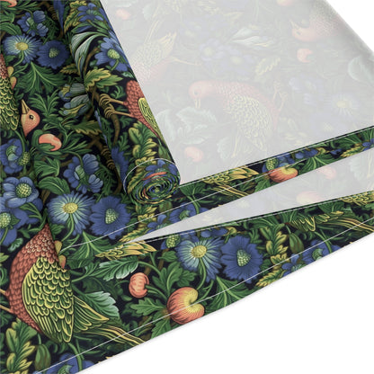 Golden Winged Bird Tapestry Table Runner - Cotton Twill - Available in 2 sizes: 16" x 72" and 16" x 90".