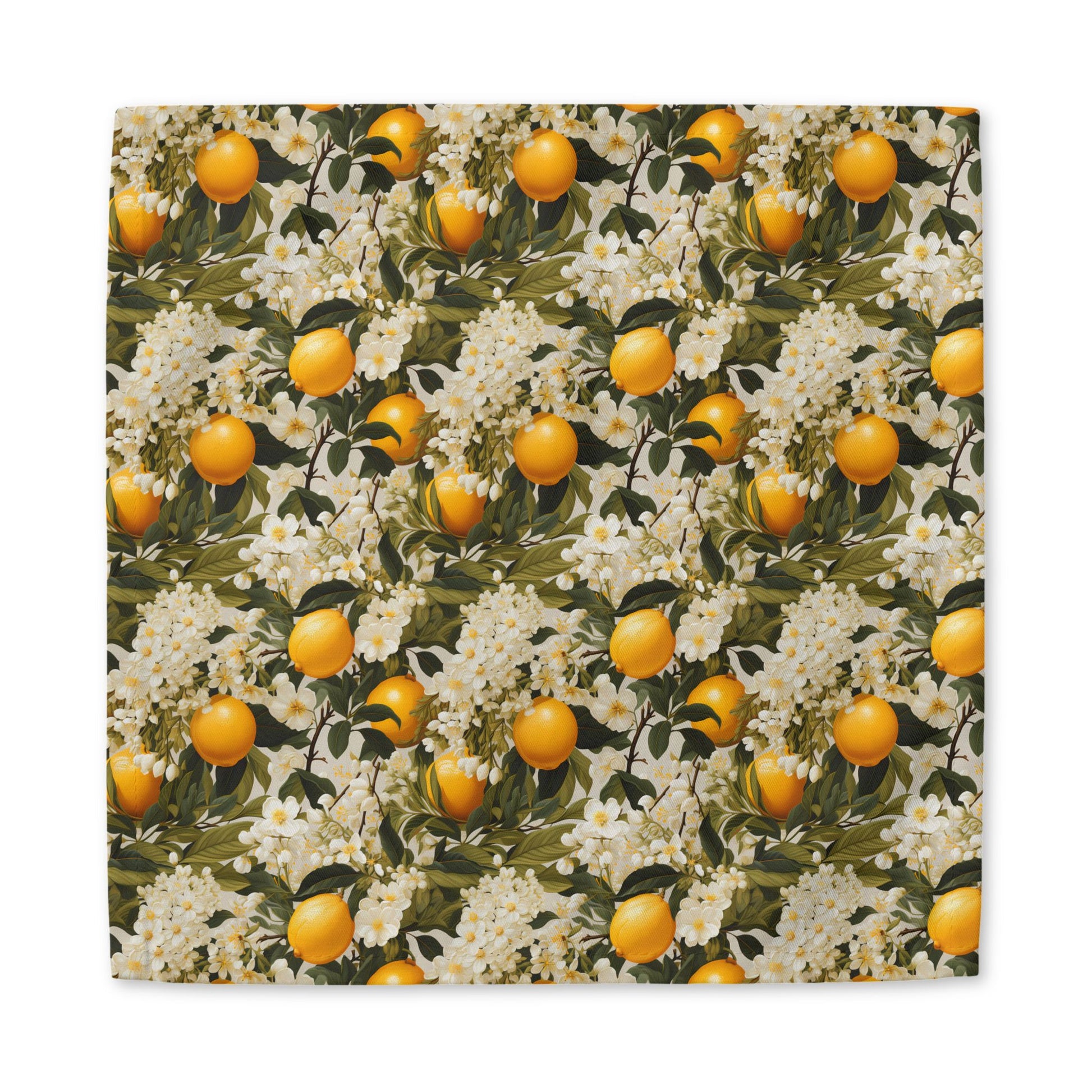 Lemony Blossoms cotton twill napkin