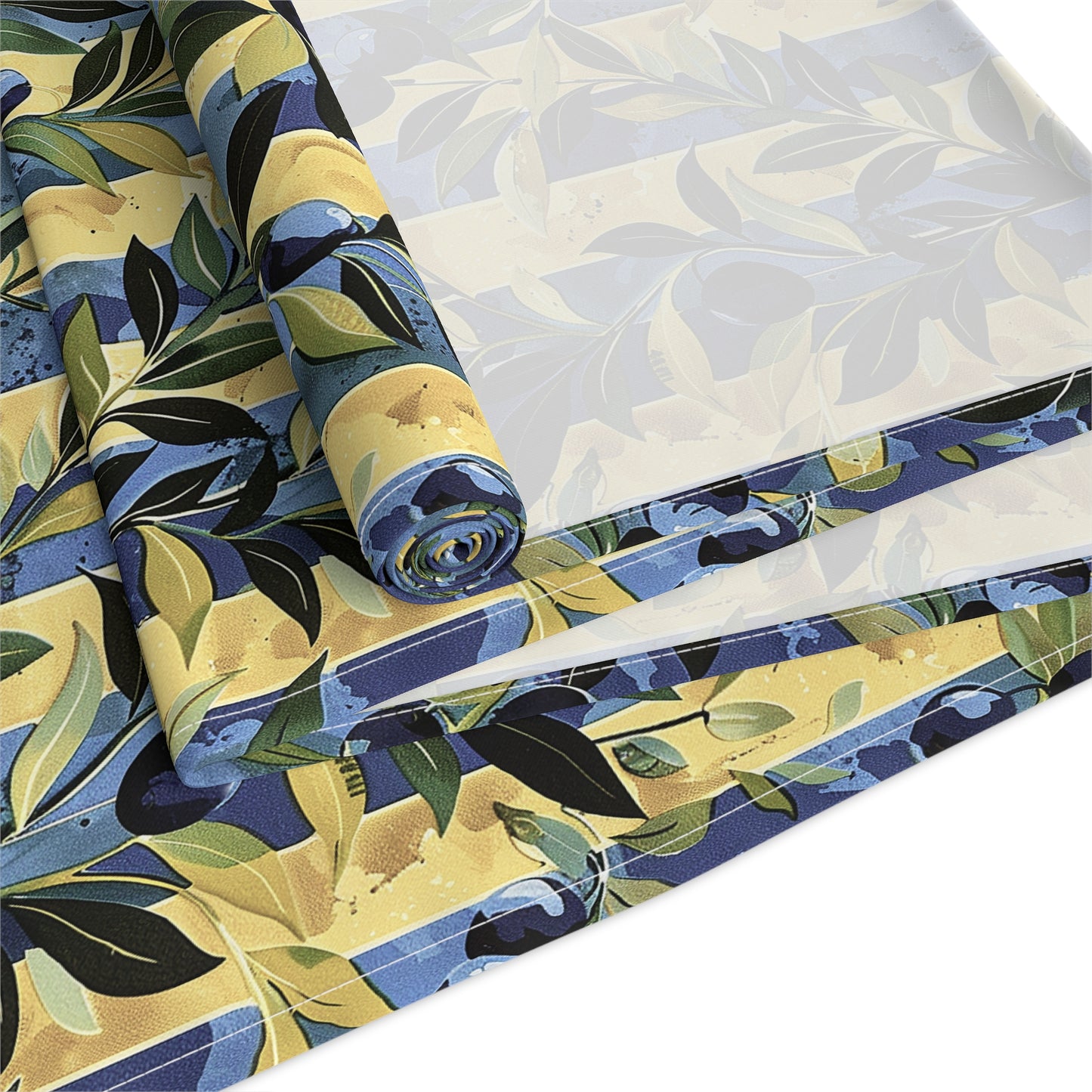 Olive Orchard Stripes Table Runner - Cotton Twill - Available in 2 sizes: 16" x 72" and 16" x 90".