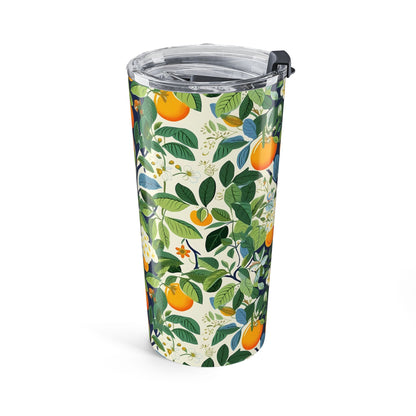 Happy Oranges & Blossoms Insulated Tumbler - 20 oz. Stainless Steel, Glossy Finish