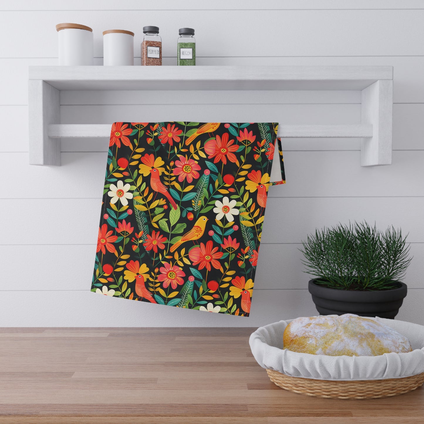 Blooming Bird Wonderland Kitchen Towel - Cotton Twill - 18" x 30"