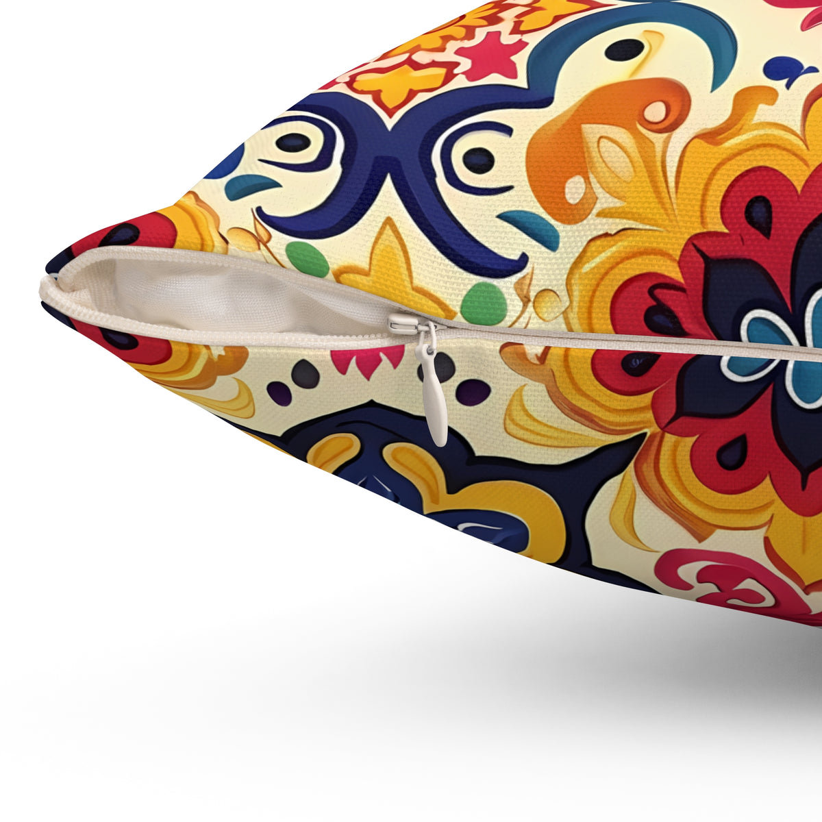 Moorish Mosaic Majesty Square Throw Pillow - Spun Polyester - Double-Sided Print - Concealed Zipper - Available in 7 sizes