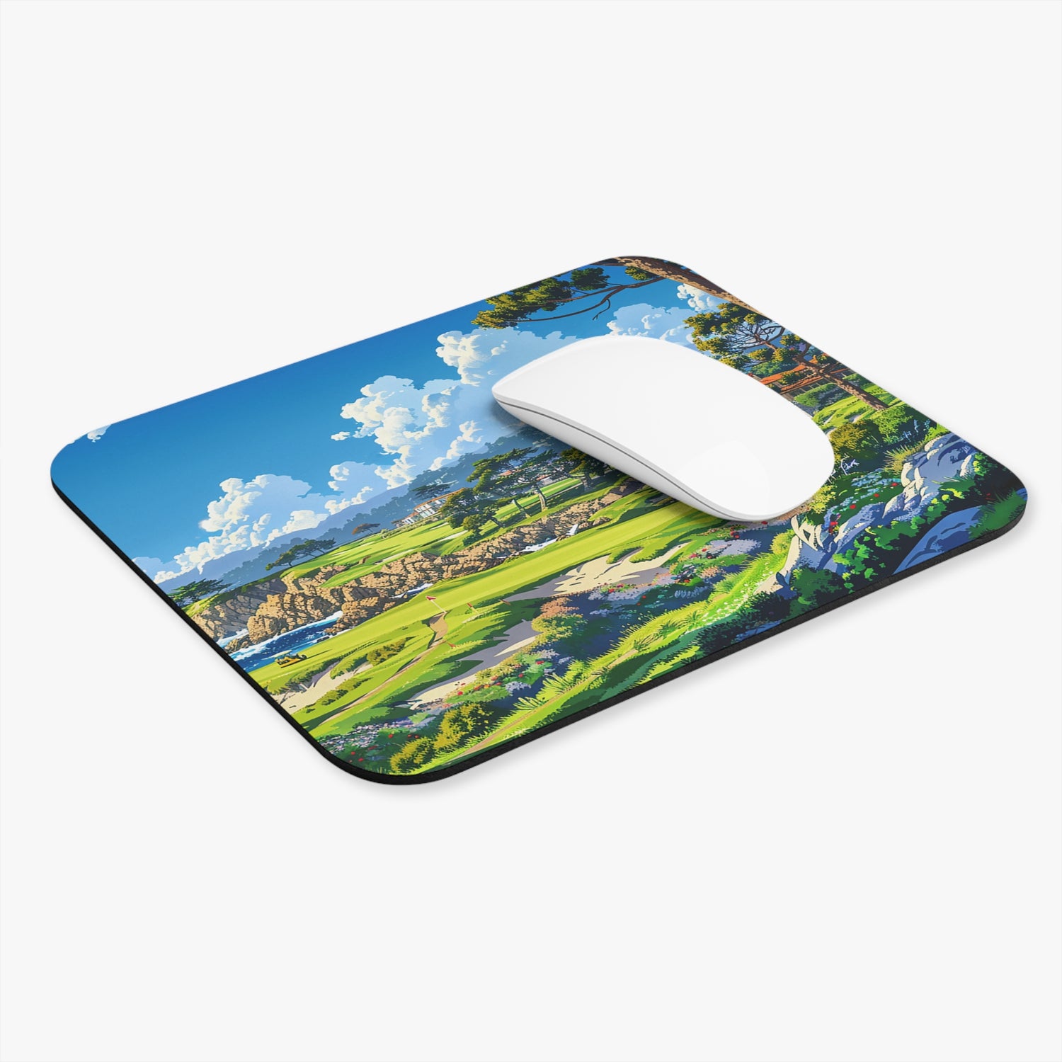 Coastal Fairway Escape Mouse Pad - Tee Off into Tranquility with Every Click!