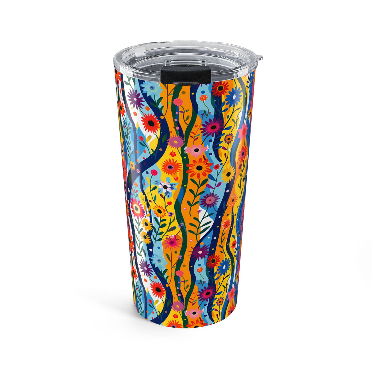 Floral Rhythms Insulated Tumbler - 20 oz. Stainless Steel, Glossy Finish