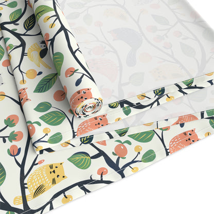 Catbird Tree Designer Table Runner - Cotton Twill - Available in 2 sizes: 16" x 72" and 16" x 90".