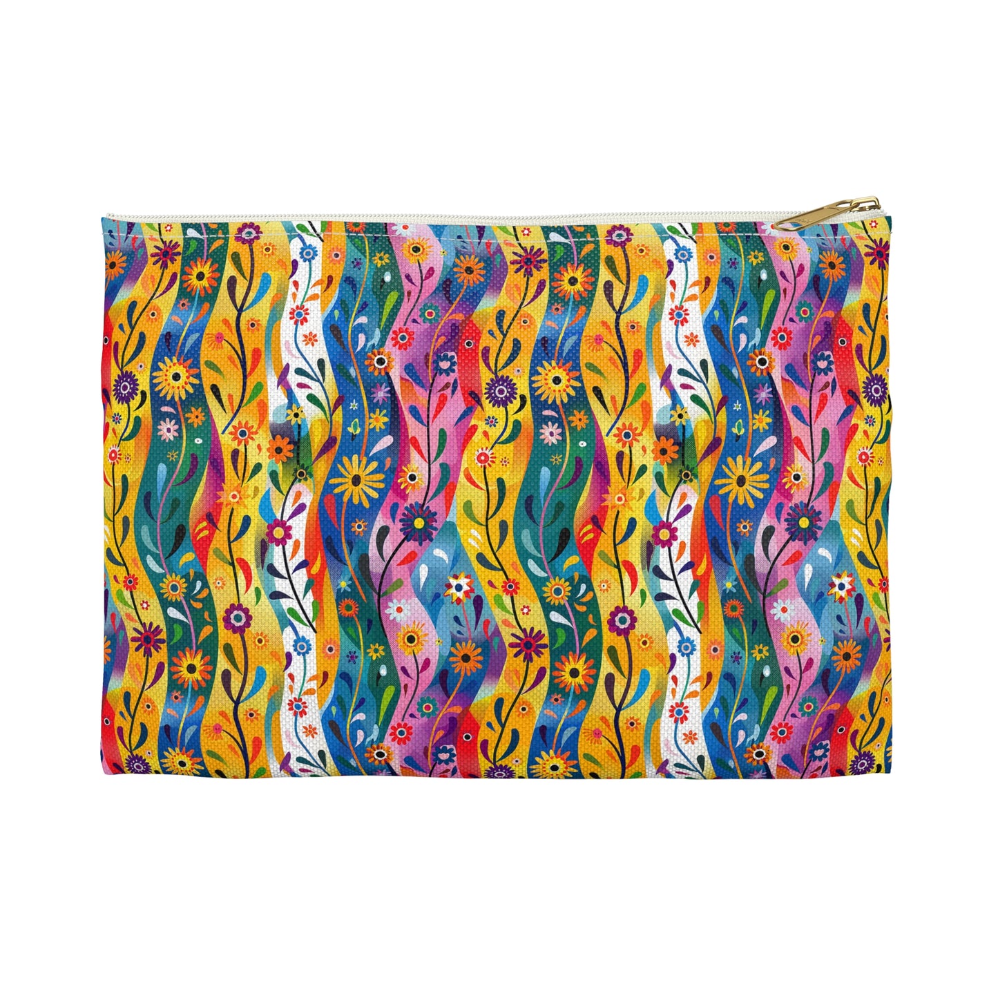 Floral Rhythms Accessory Pouch - Dance Through Your Day with Floral Rhythms Flair! Available in 2 sizes.