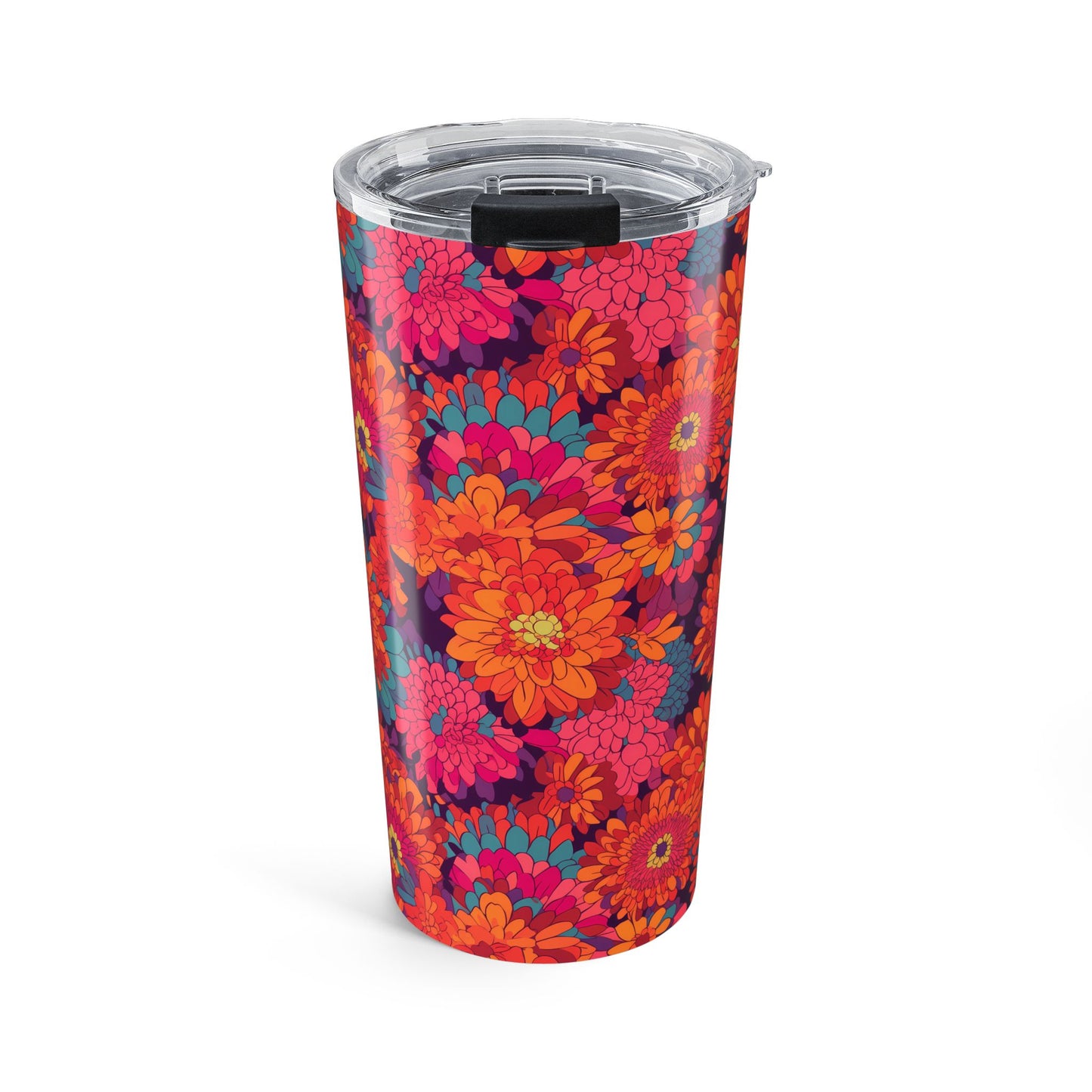 On Fire Flower Power Insulated Tumbler - 20 oz. Stainless Steel, Glossy Finish