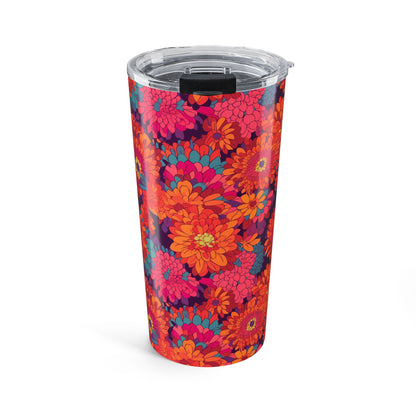 On Fire Flower Power Insulated Tumbler - 20 oz. Stainless Steel, Glossy Finish