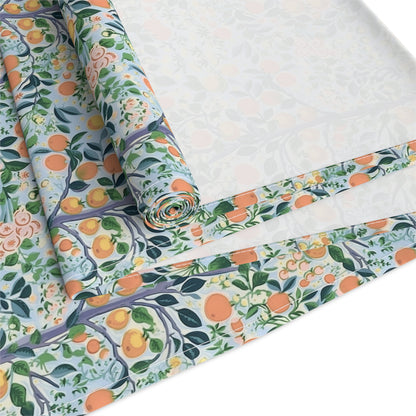 Modern Citrus Tree Table Runner - Cotton Twill - Available in 2 sizes: 16" x 72" and 16" x 90".