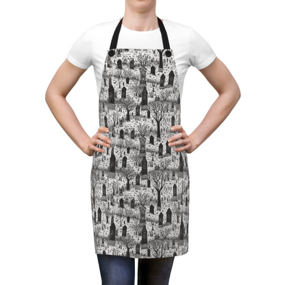 Spooky Gothic Cemetery Chic Adult Apron