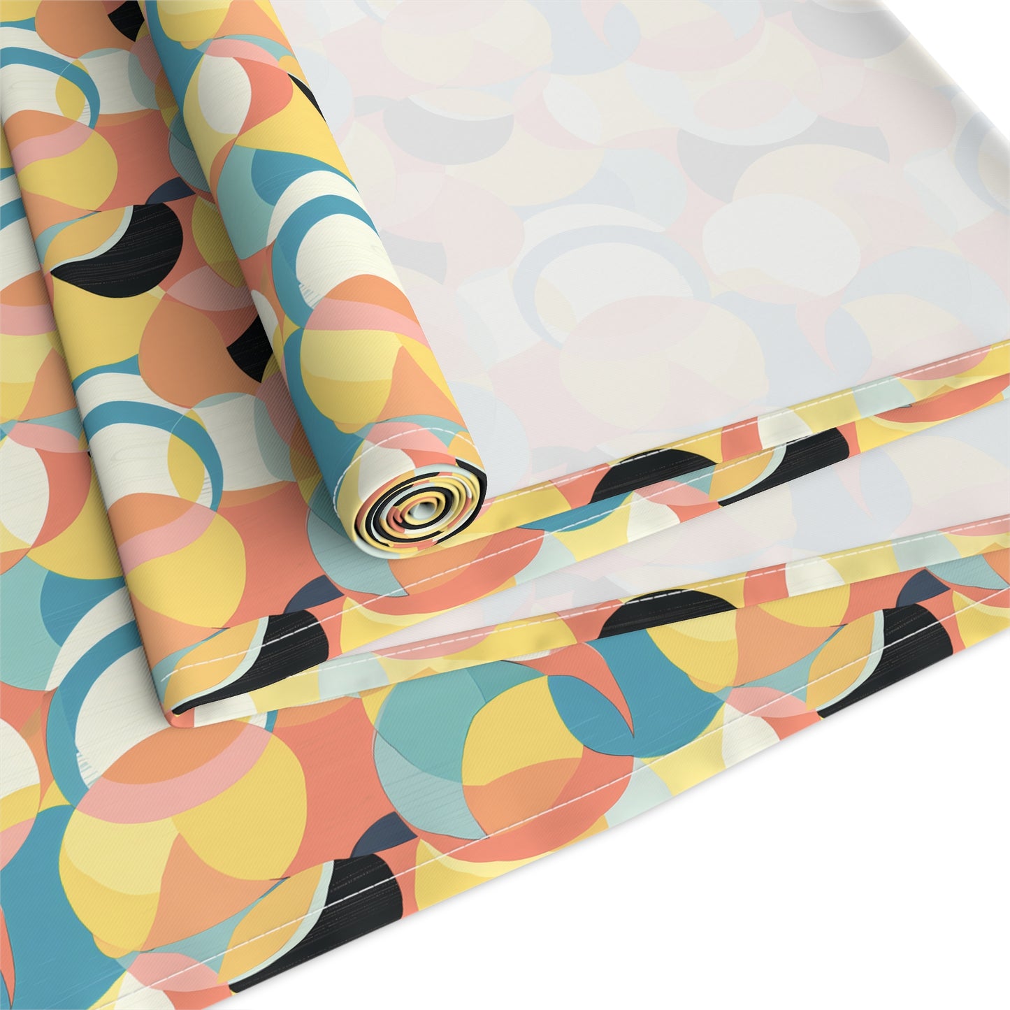 Mod Circle Medley Table Runner - Cotton Twill - Available in 2 sizes: 16" x 72" and 16" x 90".