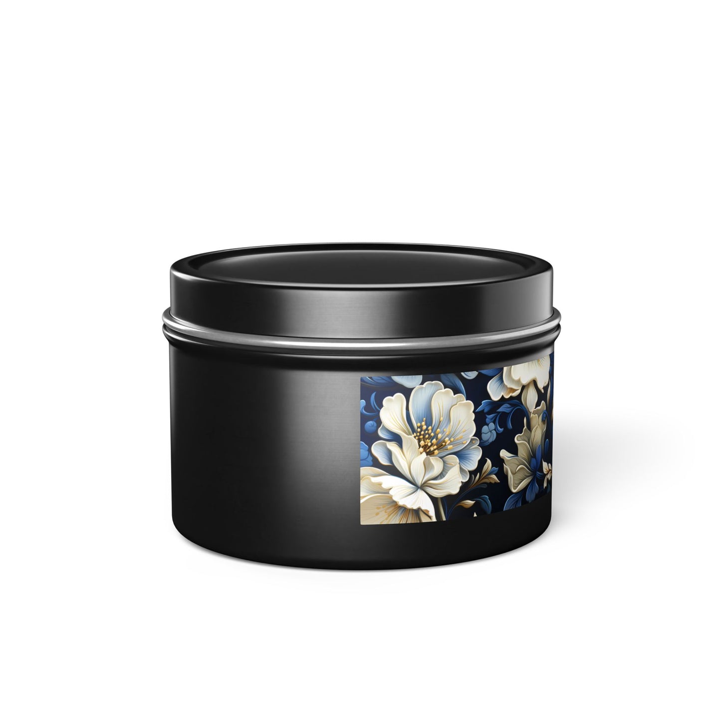 Whitman Floral Tin Candle. A Poet's Garden in a Tin. Available in 2 sizes, 3 finishes, and 5 scents.