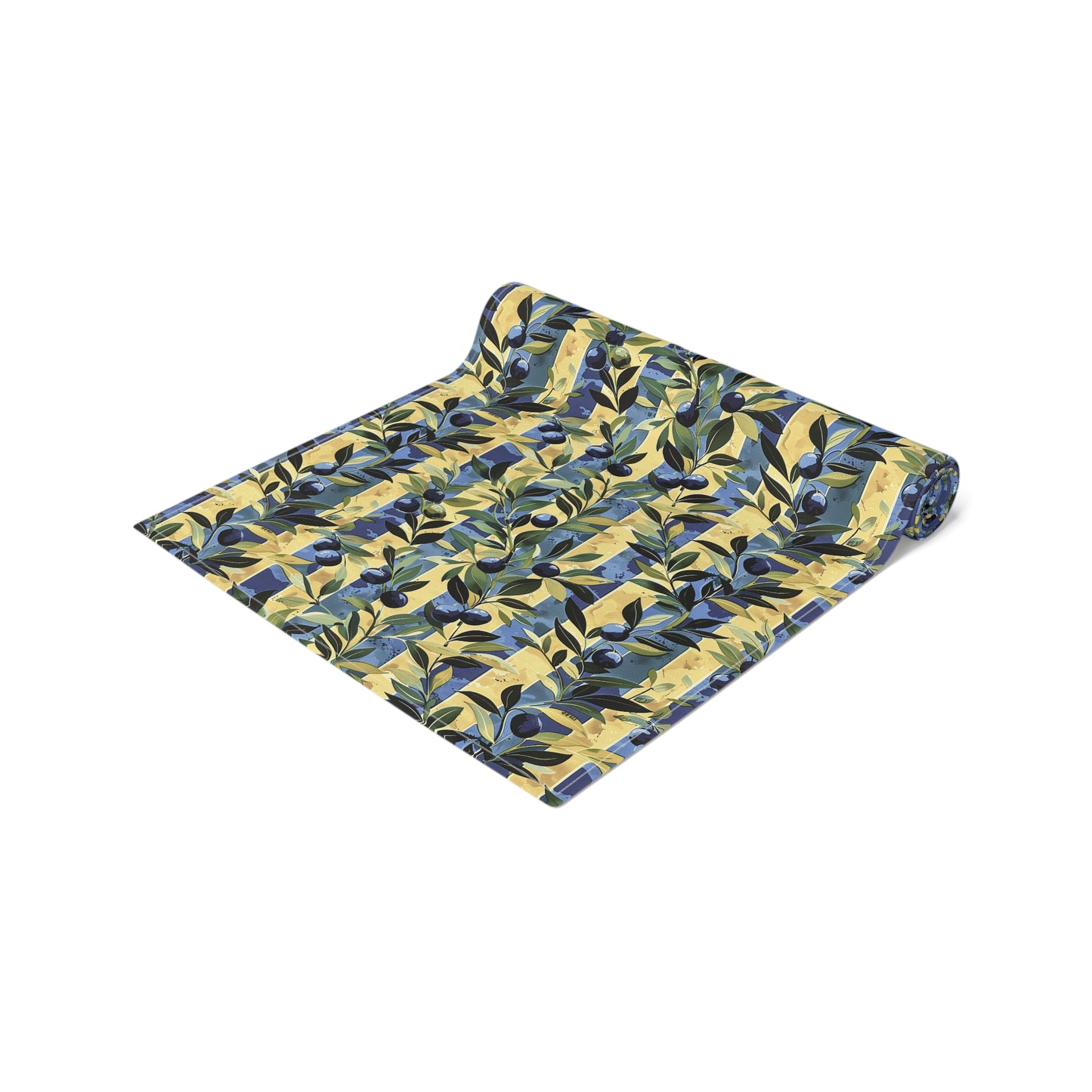 Olive Orchard Stripes Table Runner - Cotton Twill - Available in 2 sizes: 16" x 72" and 16" x 90".