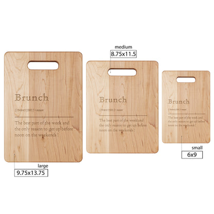 Brunch Maple Cutting Board - Hand-Crafted - Laser-Engraved - Available in 3 sizes.