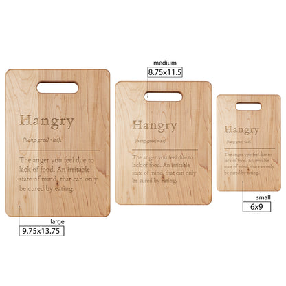 Hangry Maple Cutting Board - Hand-Crafted - Laser-Engraved - Available in 3 sizes.