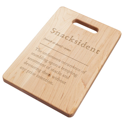 Snacksident Maple Cutting Board - Hand-Crafted - Laser Engraved - Available in 3 sizes.