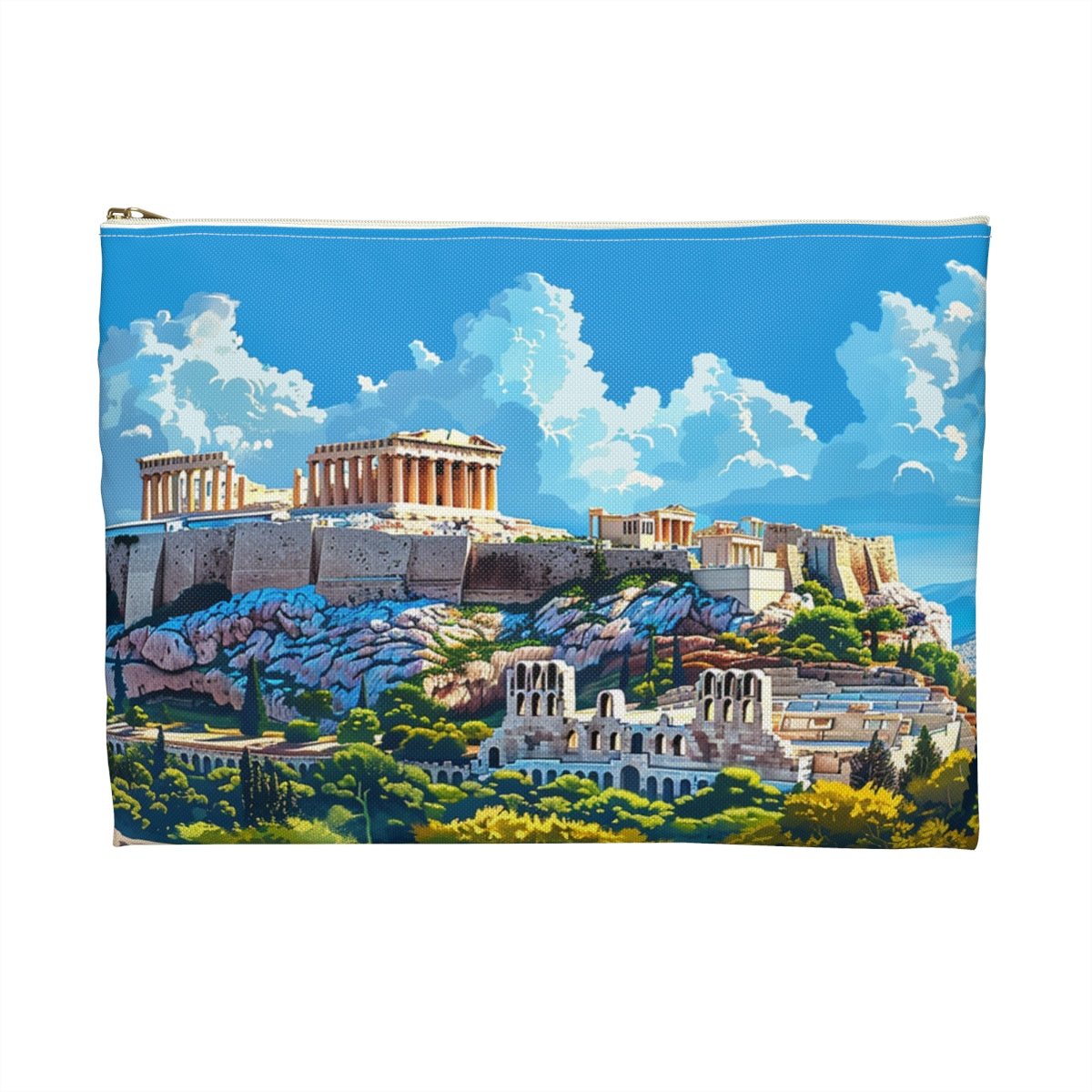 Acropolis Skyline Splendor Accessory Pouch - back view