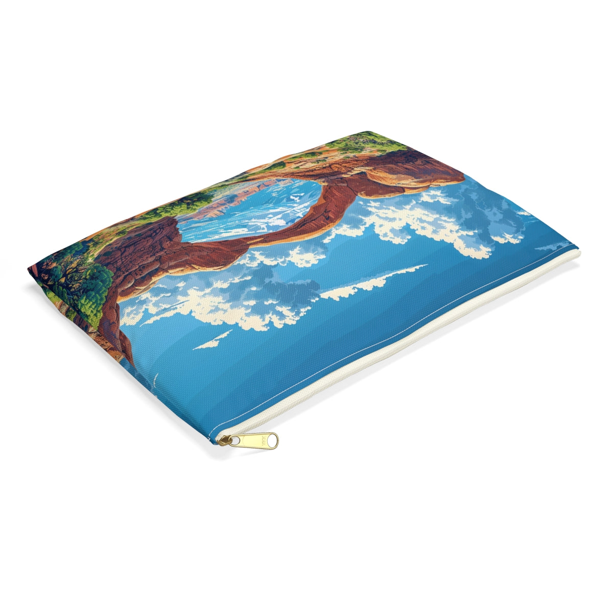Arches Vista Accessory Pouch - side view, laying flat